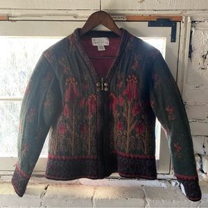 SOLD Vintage Floral Wool Sweater Size S